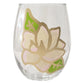 Magnolia Hand-Painted Wine Glass