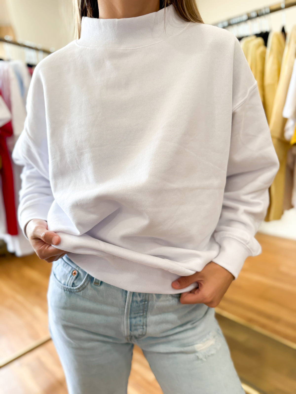 Relaxed Fit Oversized Mockneck Sweatshirt