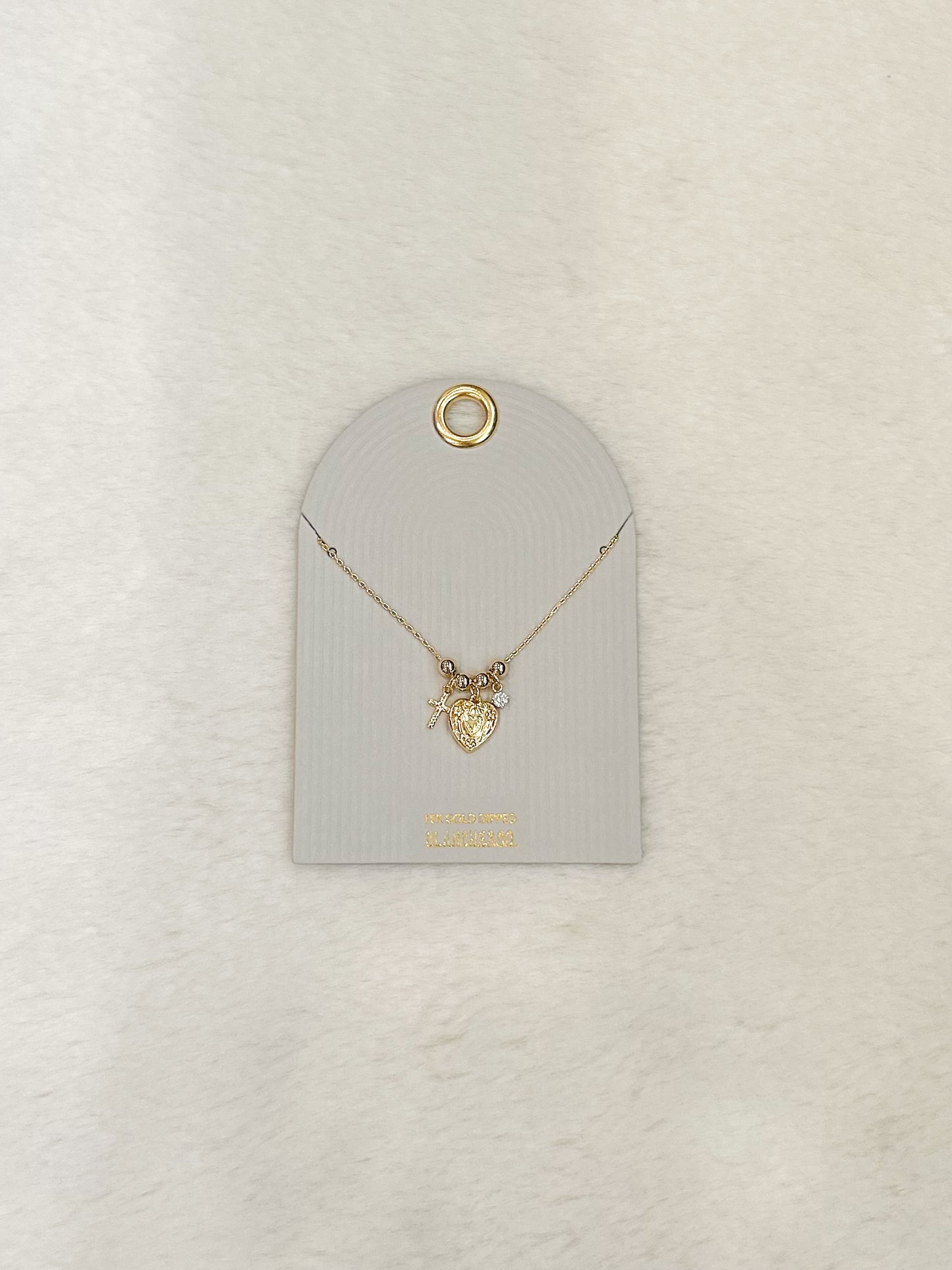 Holy Refuge Cross and Heart Charm Necklace