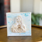 Immaculate Heart of Mary- Silhouette on 4x4 Baby Blue Canvas