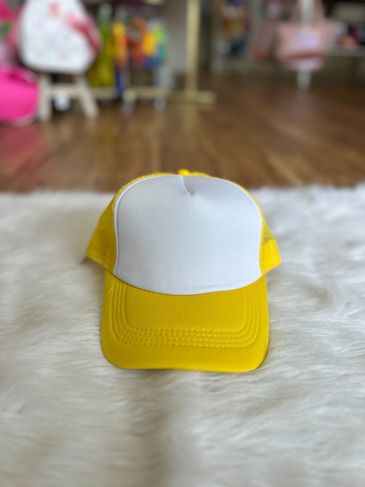 Two Tone Mesh Back High Crown Foam Trucker Hat