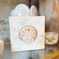 Our Lady of Mount Carmel-Circle Mold on 6x6 Peach/Blue Canvas