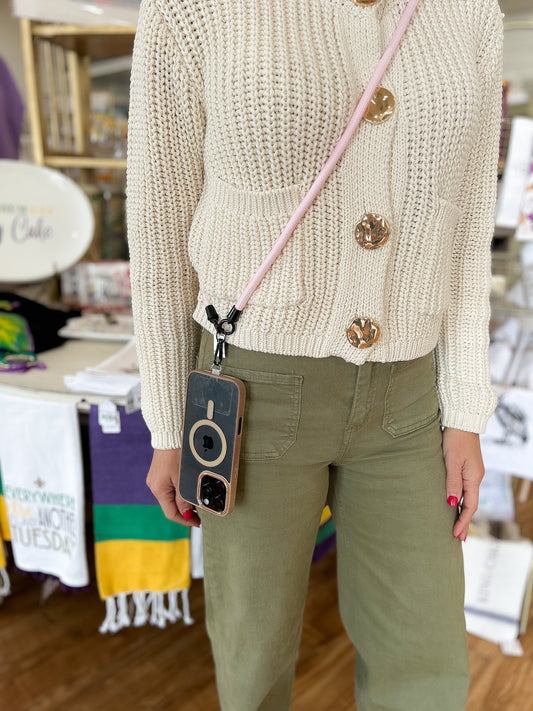 Crossbody Phone Strap- Pink