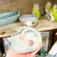 Vintage Floral Porcelain Trinket Basket