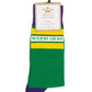 Men's Retro Striped Mardi Gras Socks-Green