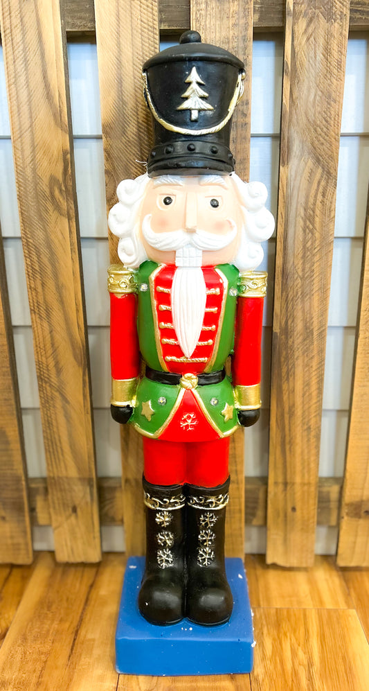 Large Red and Green Nutcracker Blue Base