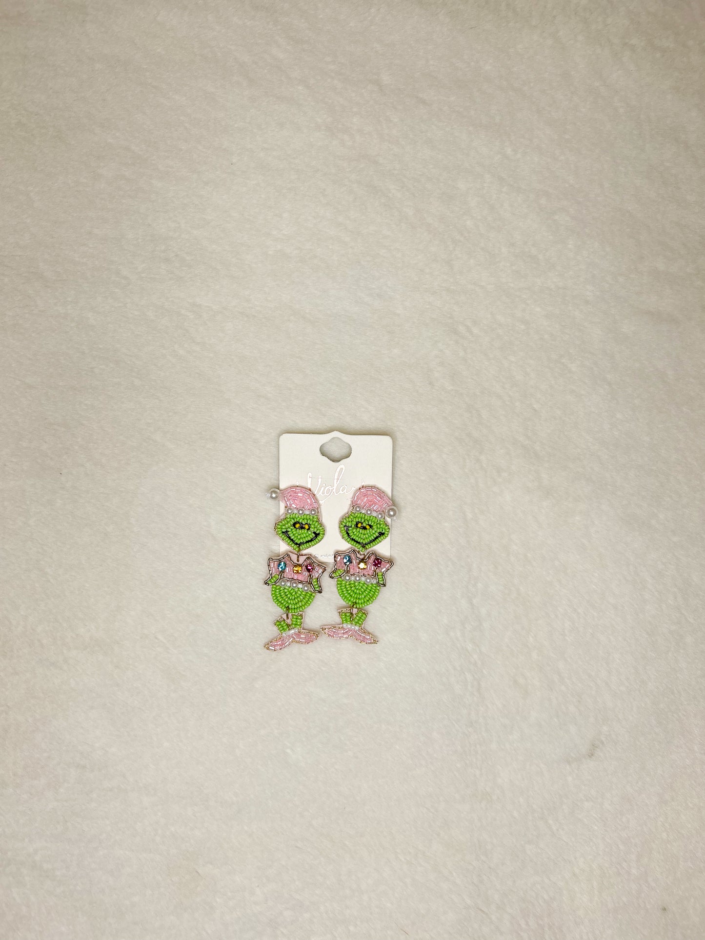 Festive Grinch Dangle Earrings