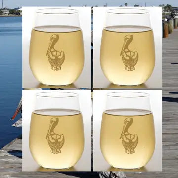 Pelicans Metallic Gold SHatterproof Wine Glasses 2 Pack