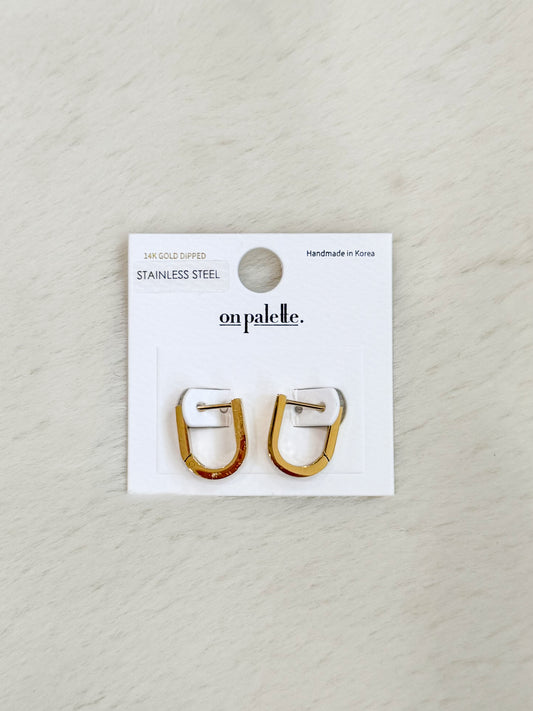 Gold Curved Huggie Hoops