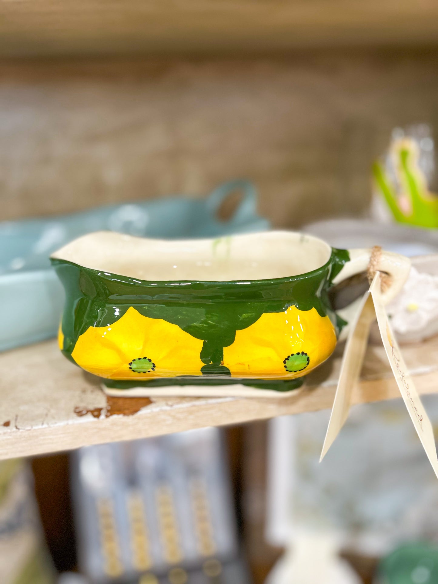 Vintage Ceramic Daisy Gravy Boat