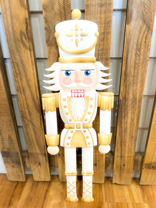 Nutcracker Sign White and Gold