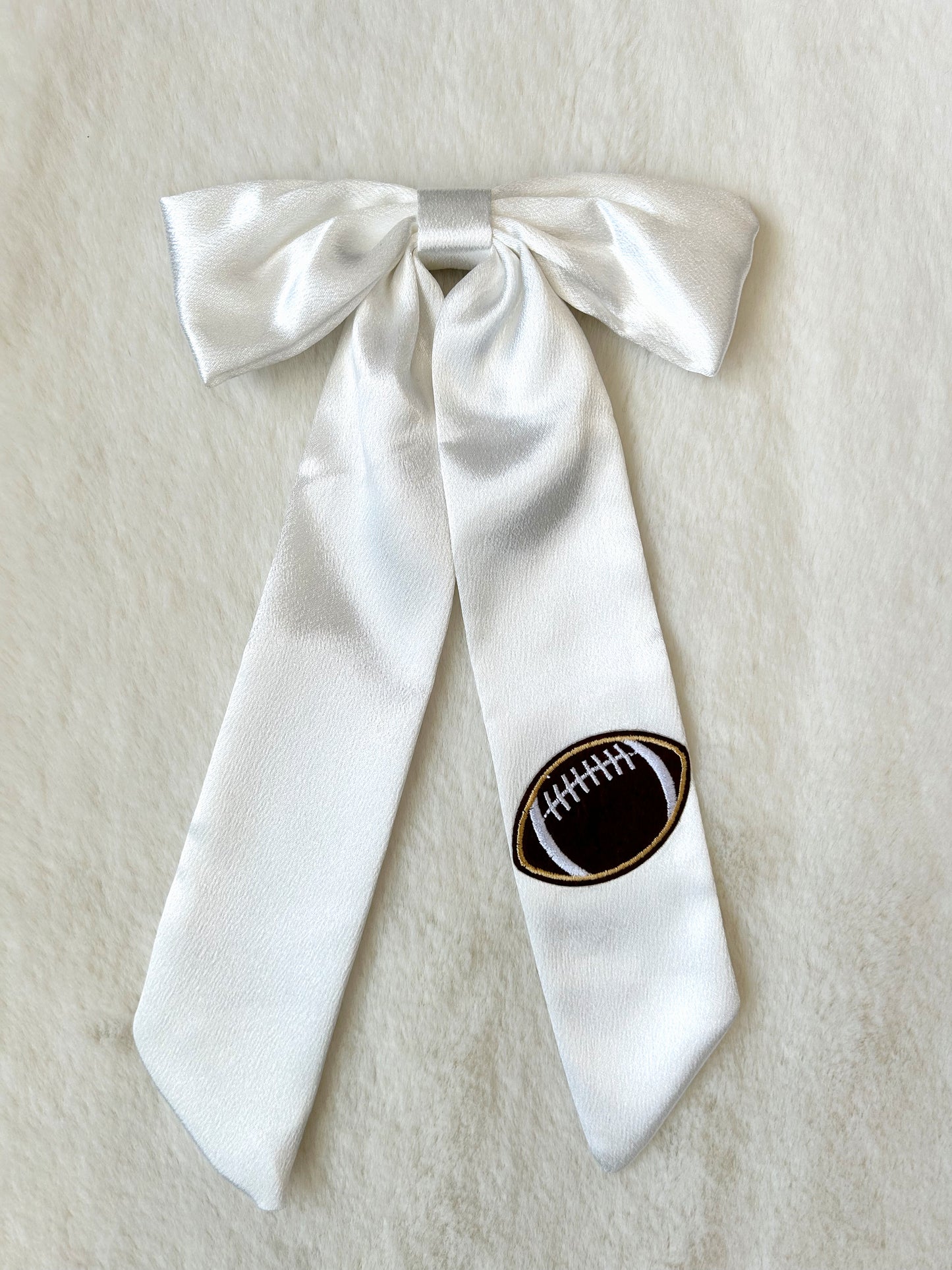 Savanna Satin Hanging Bow with Football Patch