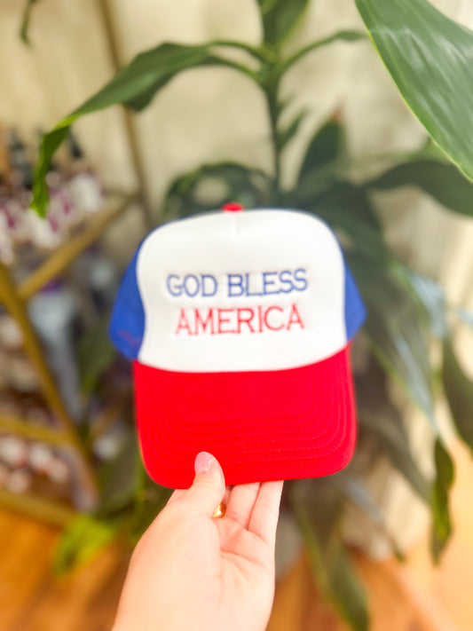 God Bless America Trucker Hat