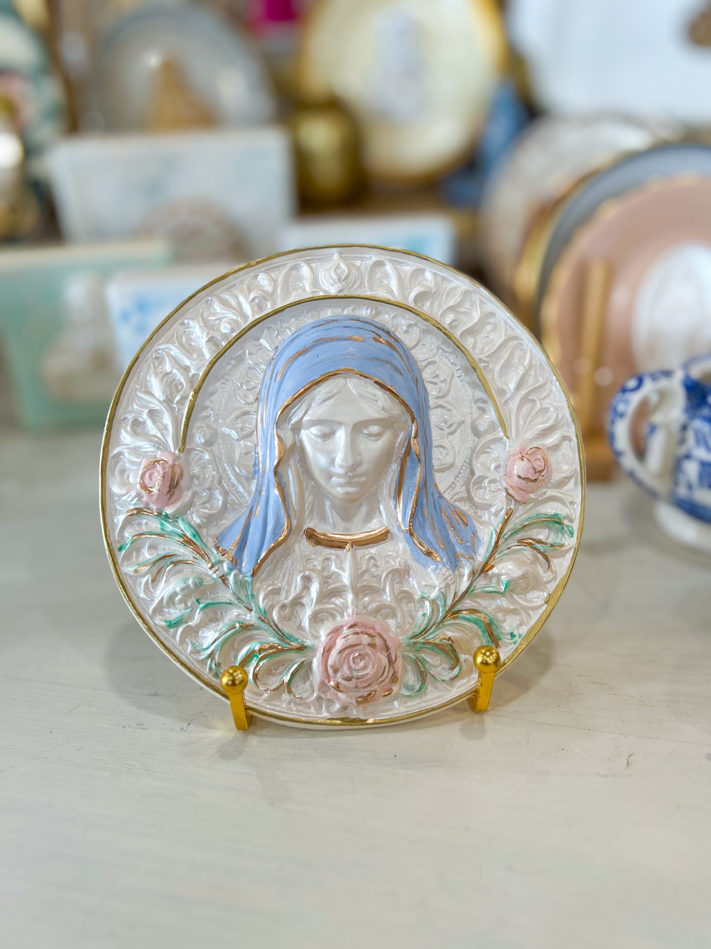 Spring Blooming Grace Mary Plaque