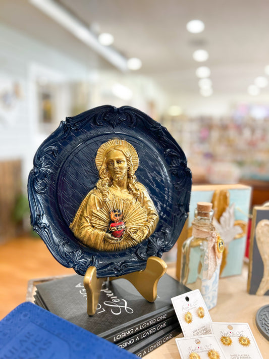 Navy Sacred Heart Plaque