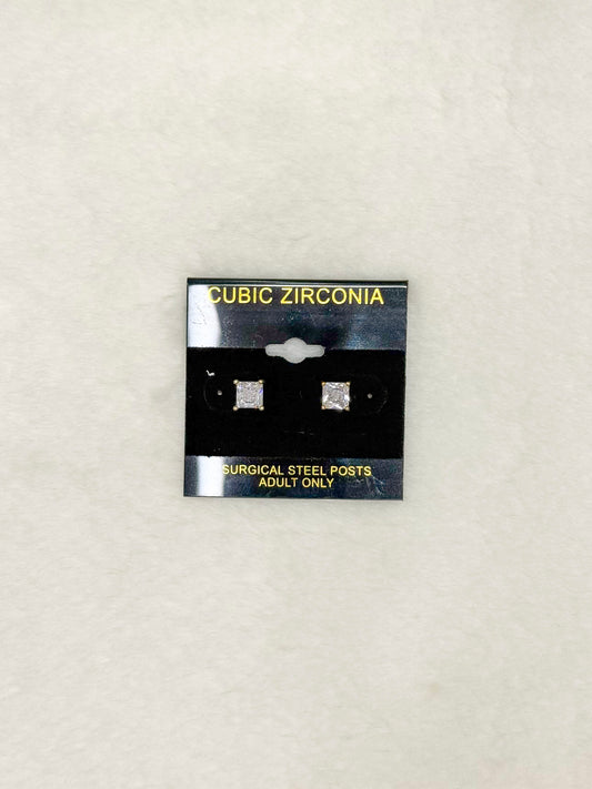 Daisy Crystal Square Stud Earrings