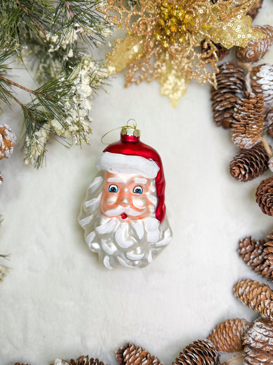 Sparkling Saint Nick Glass Ornament