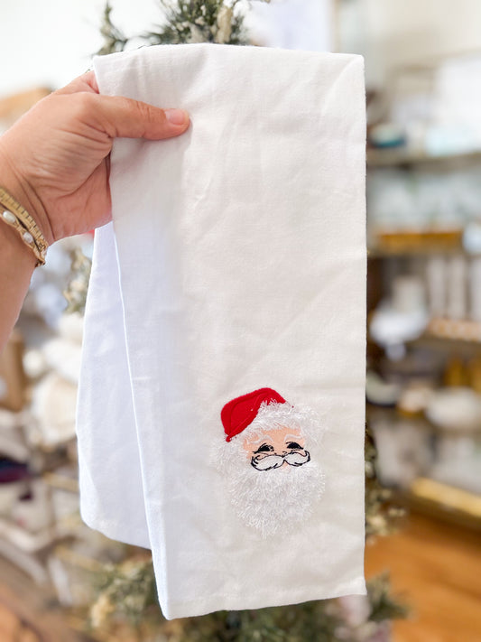 White Santa Hand Towel