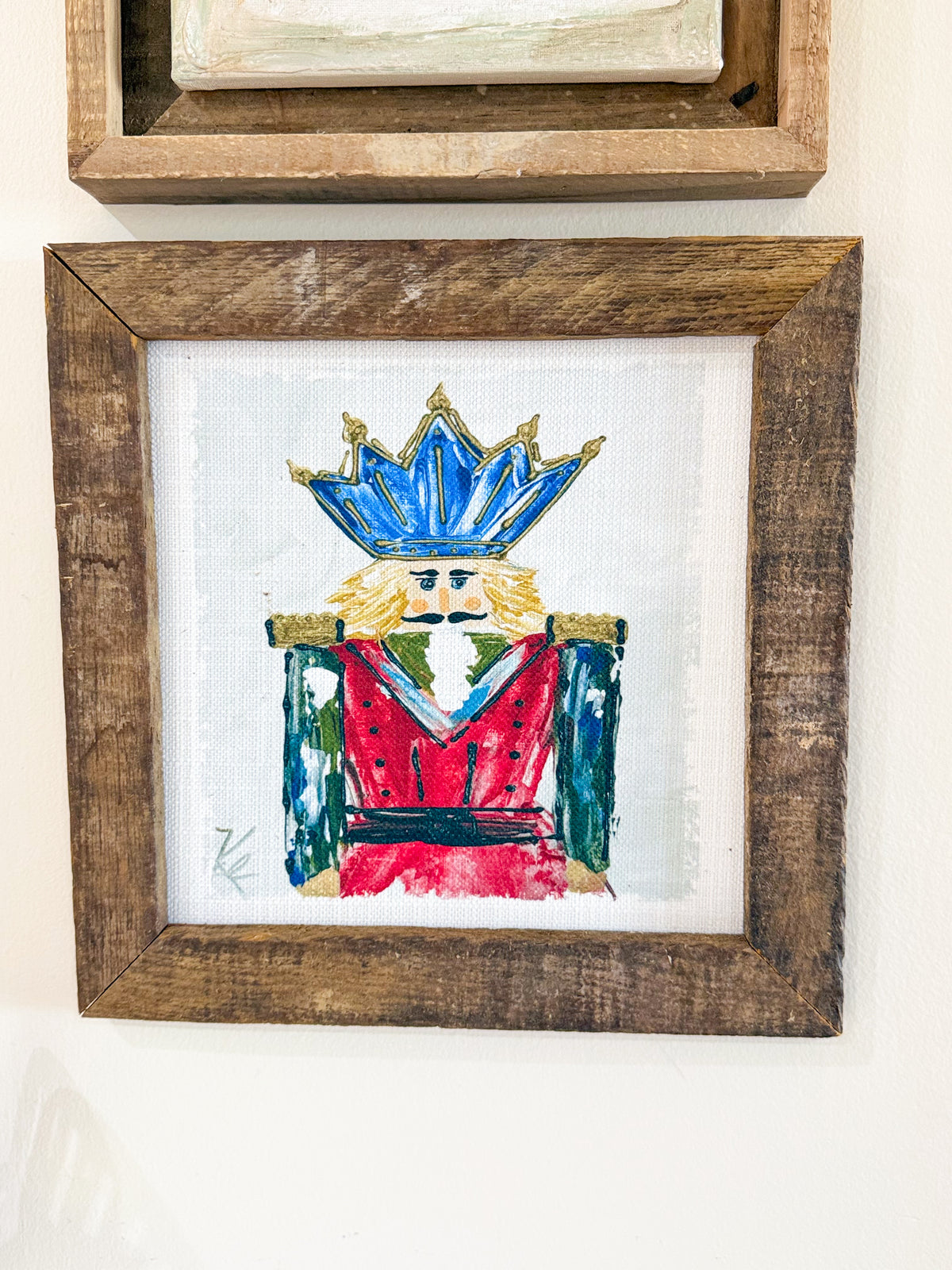 The Royal Guard Red and Blue Nutcraker Framed Art 12x12