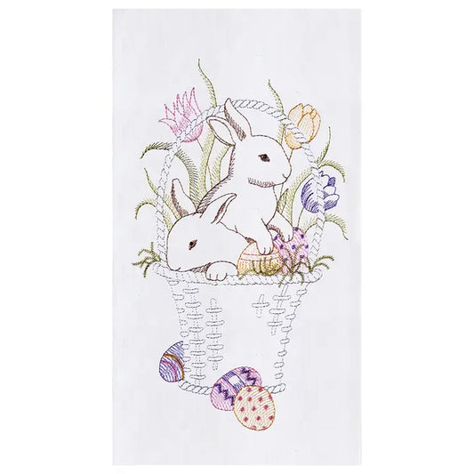 Easter Bunny Basket Kitchen Towel