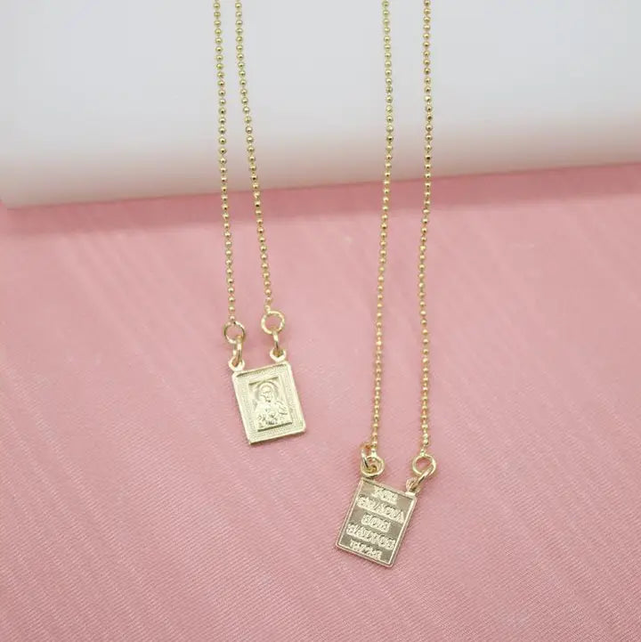 18K Gold Filled Devotional Scapulars Necklace