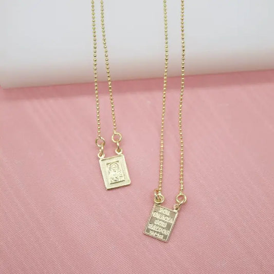 18K Gold Filled Devotional Scapulars Necklace