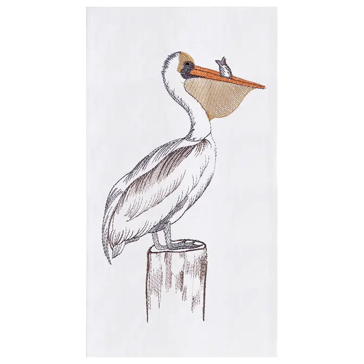 Coastal Pelican Hand Towel