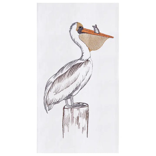 Coastal Pelican Hand Towel