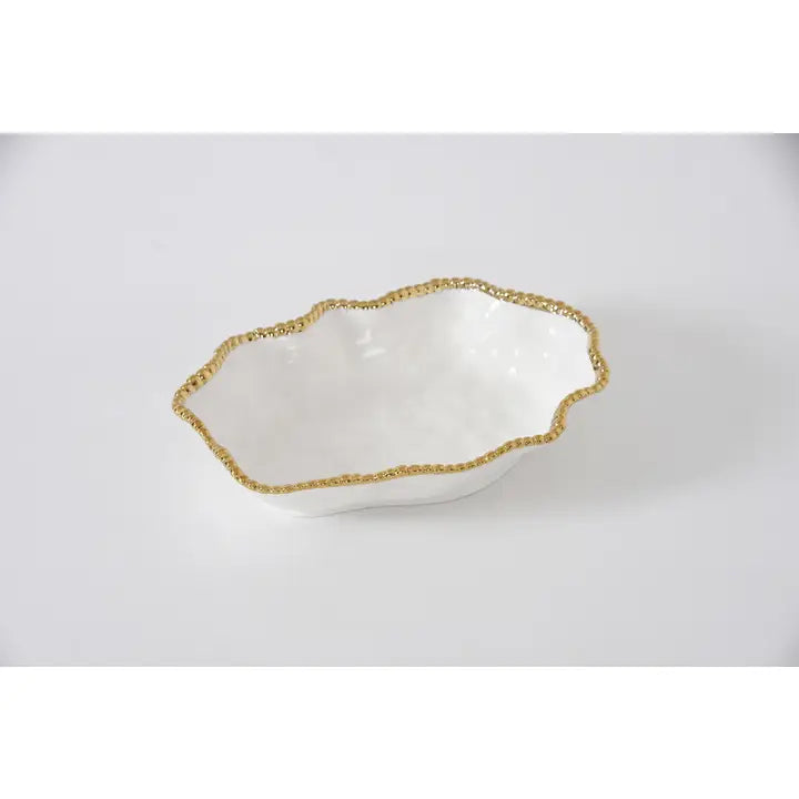 Serving Bowl White/Gold