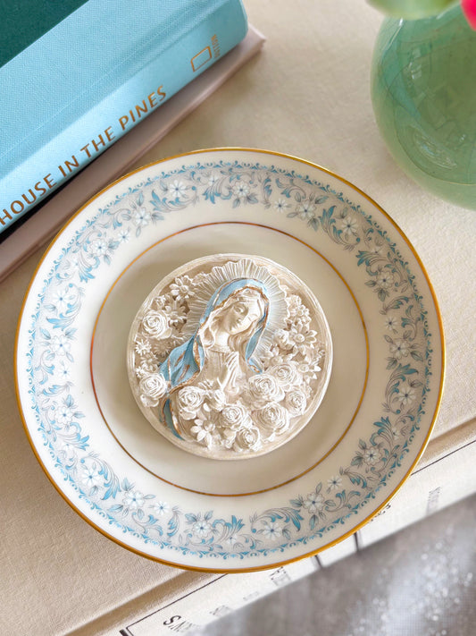 Sculpted Rose-Virgin Mary Noritake Iona Plate