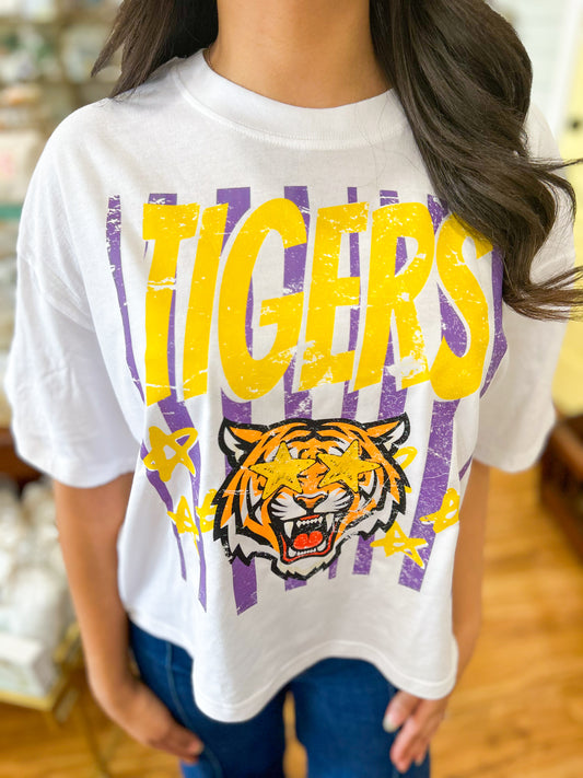 Transfer- Star Tiger Distressed Purple/Gold