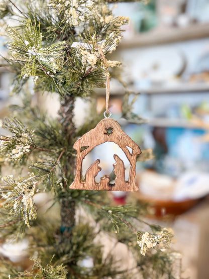 Wooden Nativity Ornaments