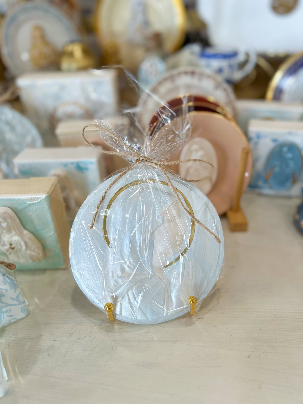 Blue Sacred Grace Mary Plaque
