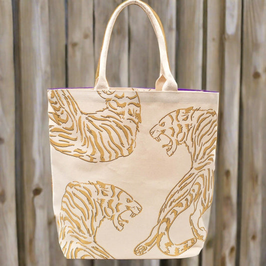 On the Prowl Tote Natural/Gold/Black