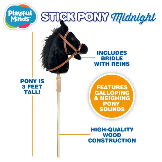 Stick Pony-Midnight Black Hobby Horse