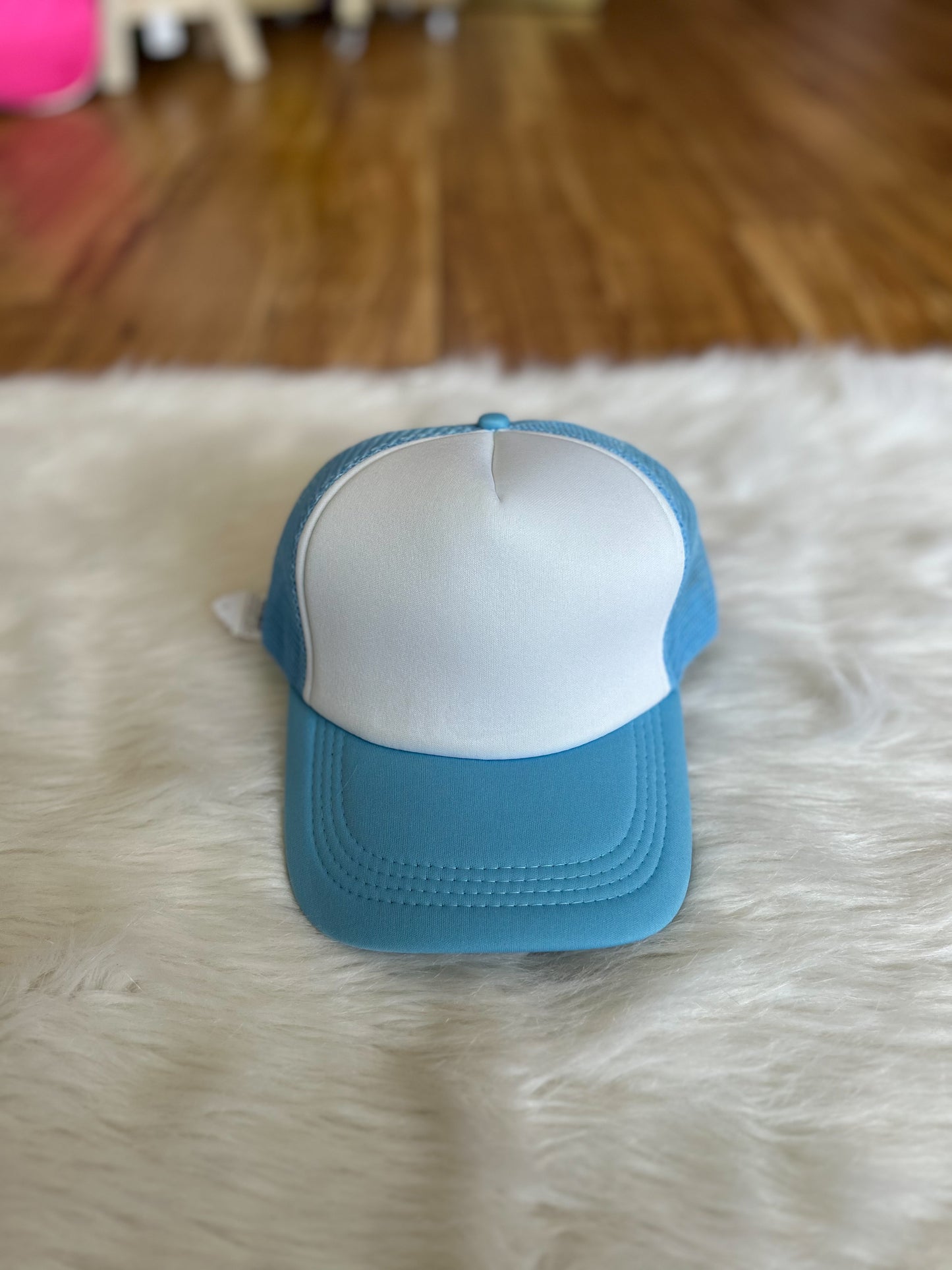 Two Tone Mesh Back High Crown Foam Trucker Hat