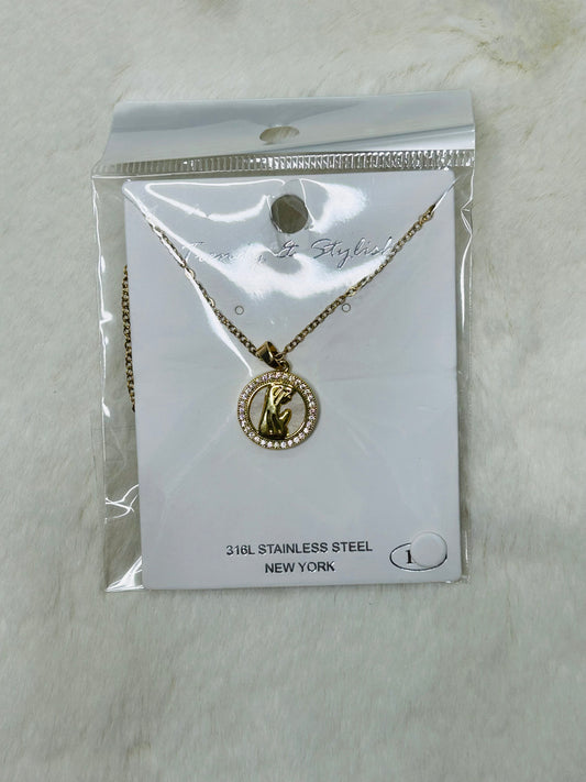 Ave Maria Profile Madonna Diamond & Mother of Pearl Necklace