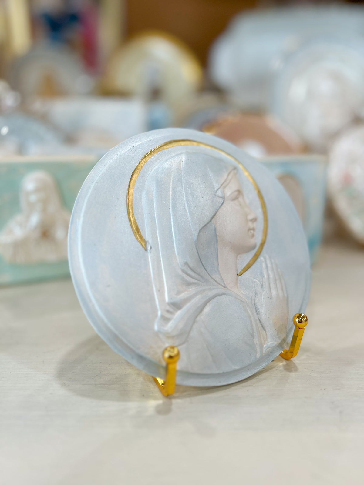 Blue Sacred Grace Mary Plaque