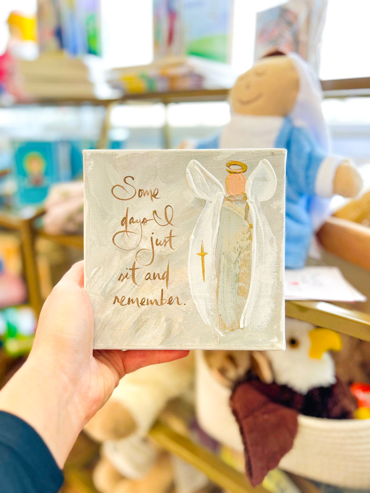 6x6 Some Days Grey Angel Canvas Art