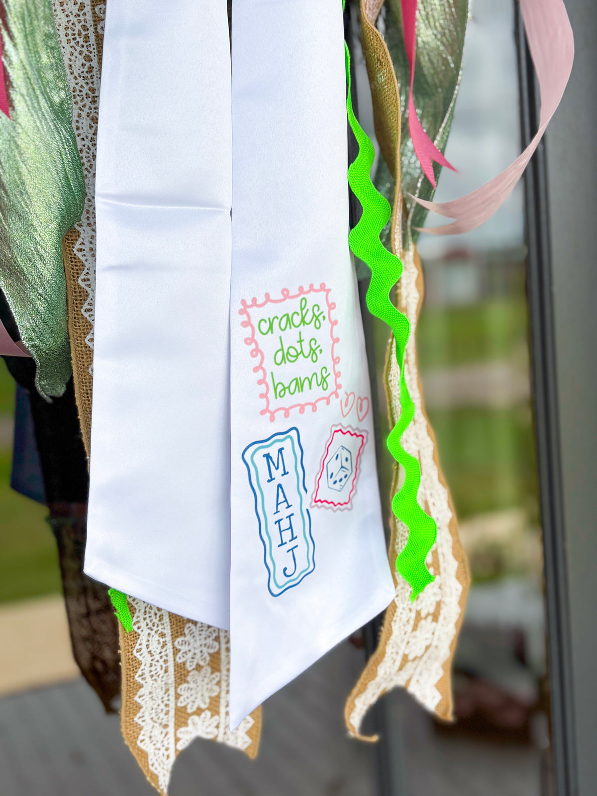 Cracks, Dots, Bams Wreath Sash