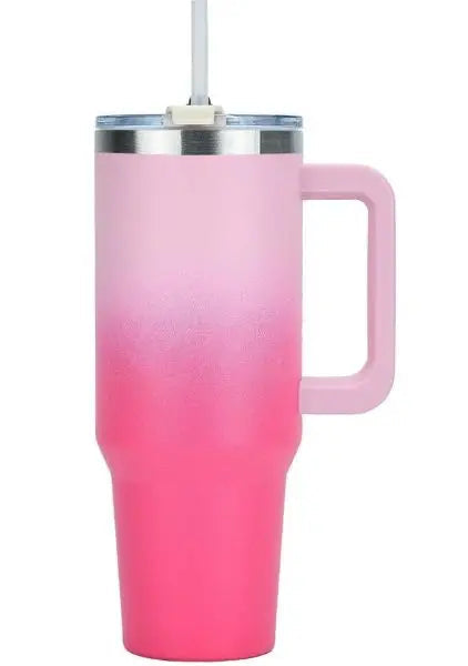 30oz Pink Faded Ombre Handled Tumbler