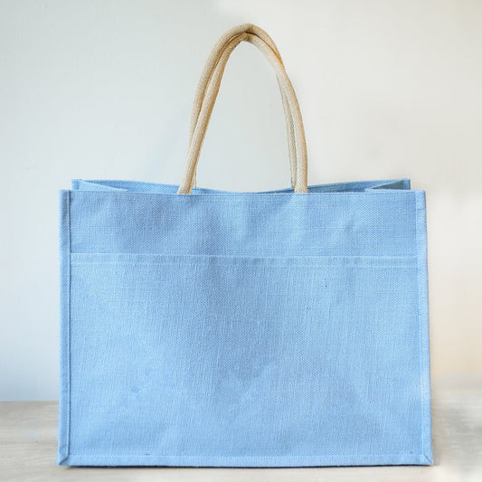 Jute Pocket Tote Palace Blue