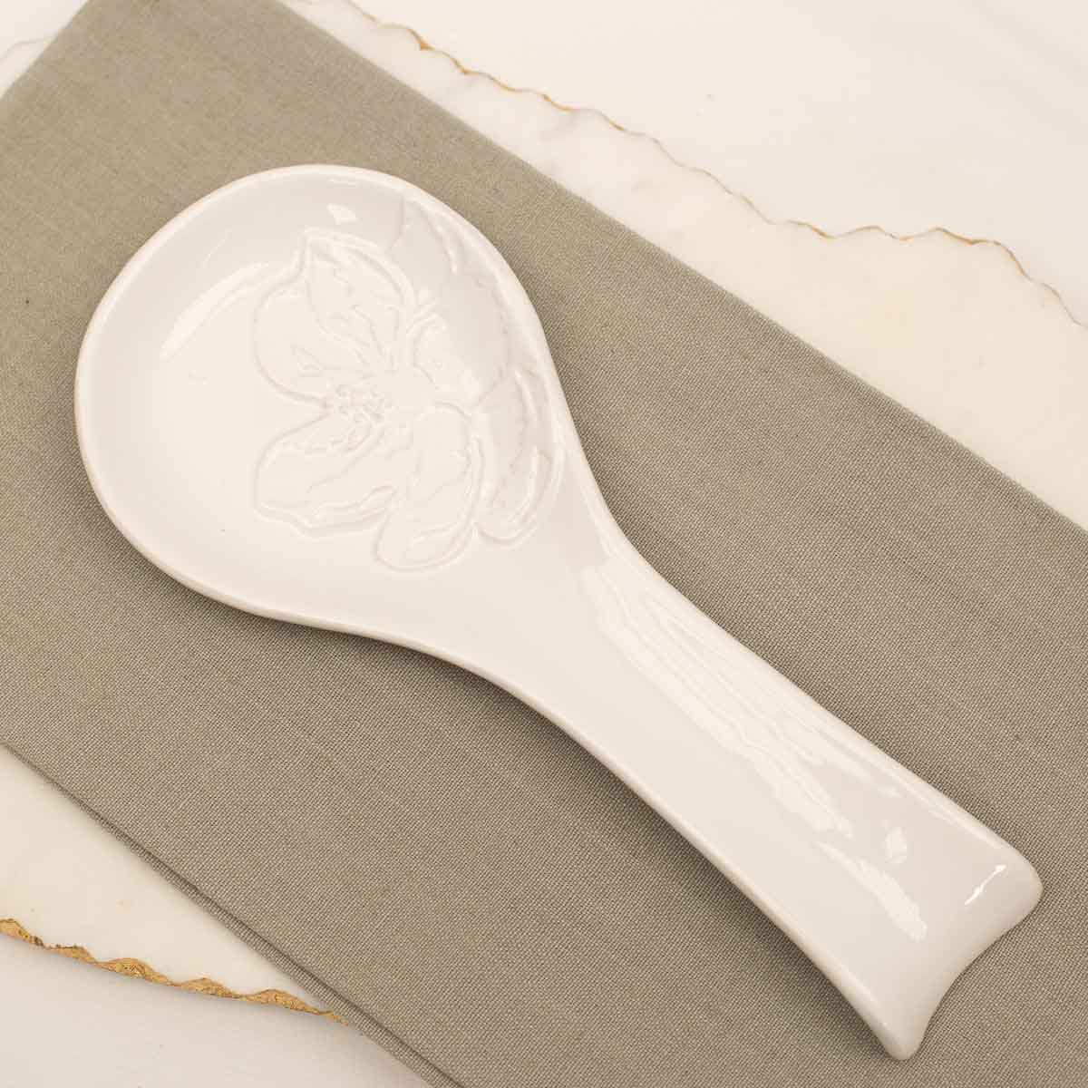 Magnolia Embossed Spoon Rest