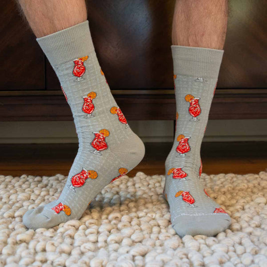 Men's Hurricane Crew Socks Gray/Red