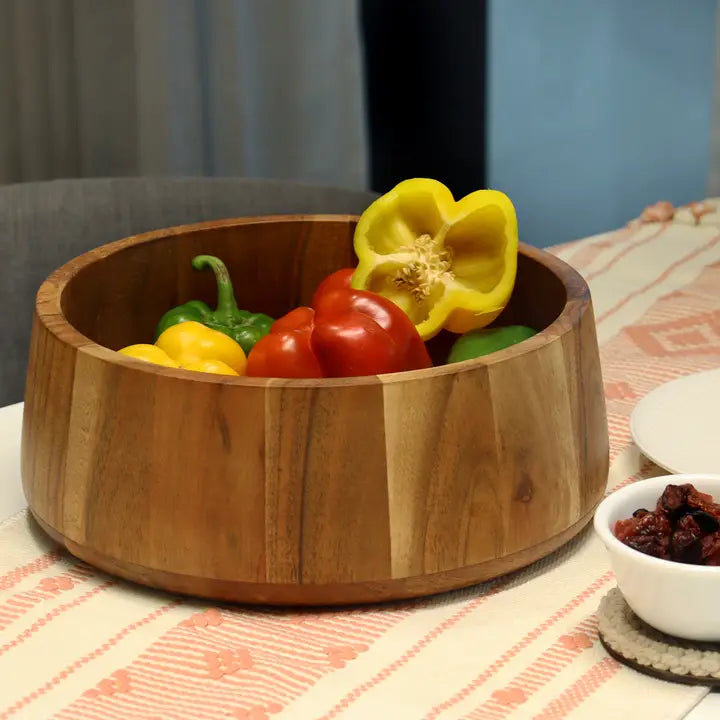 Wooden Serving Bowl 11x11x4"