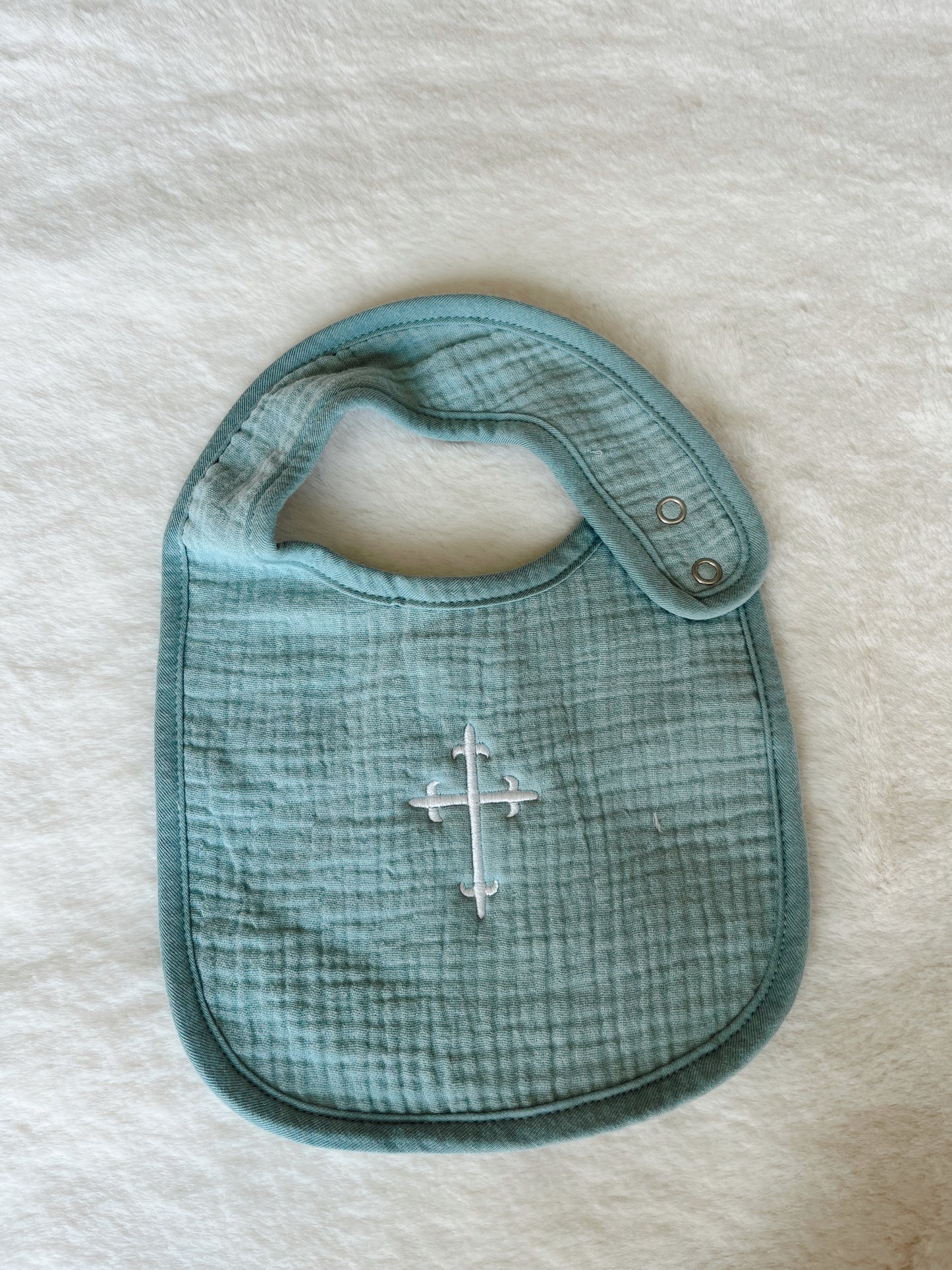 Classic Bib with Embroidered Cross