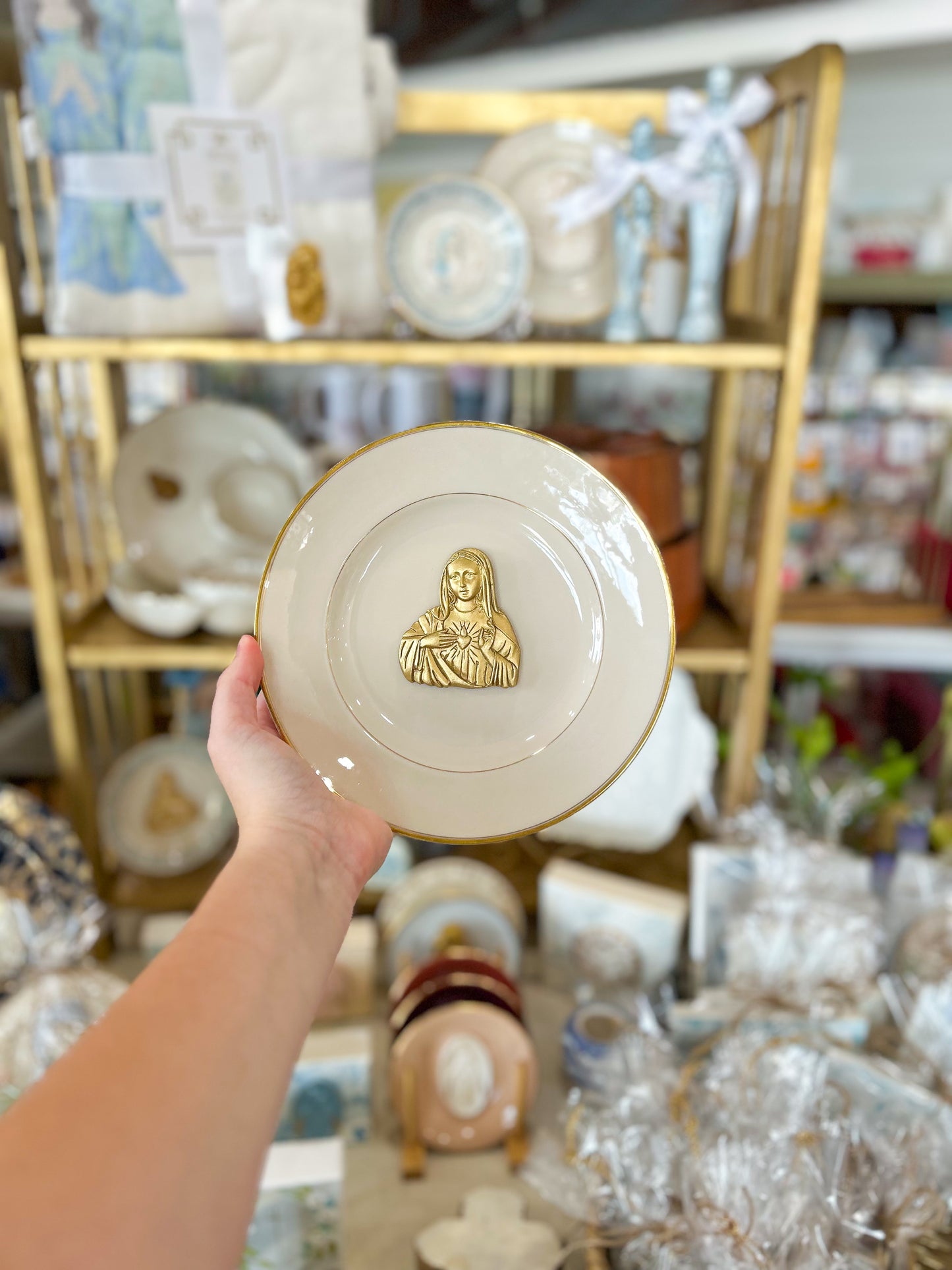 Immaculate Heart of Mary- Silhouette Ivory Plate