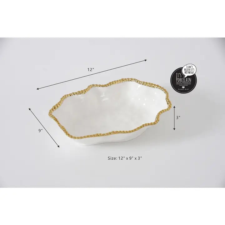 Serving Bowl White/Gold