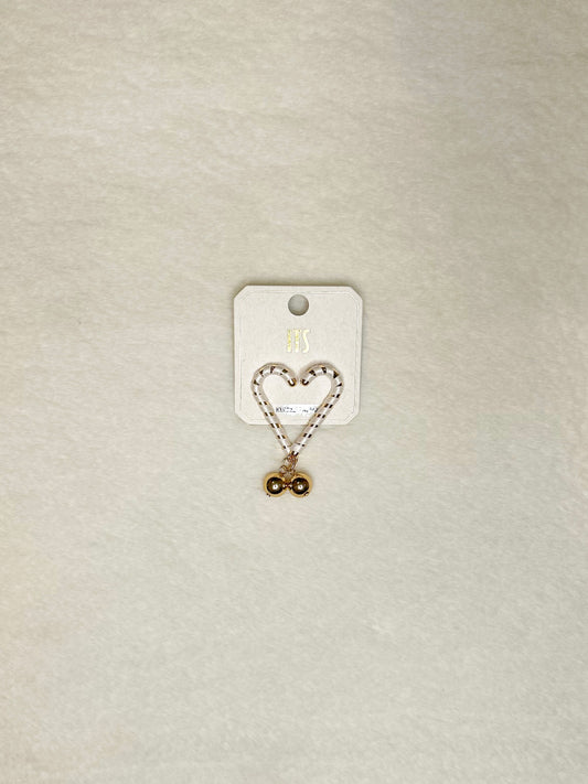 White and Gold Candy Cane Earrings