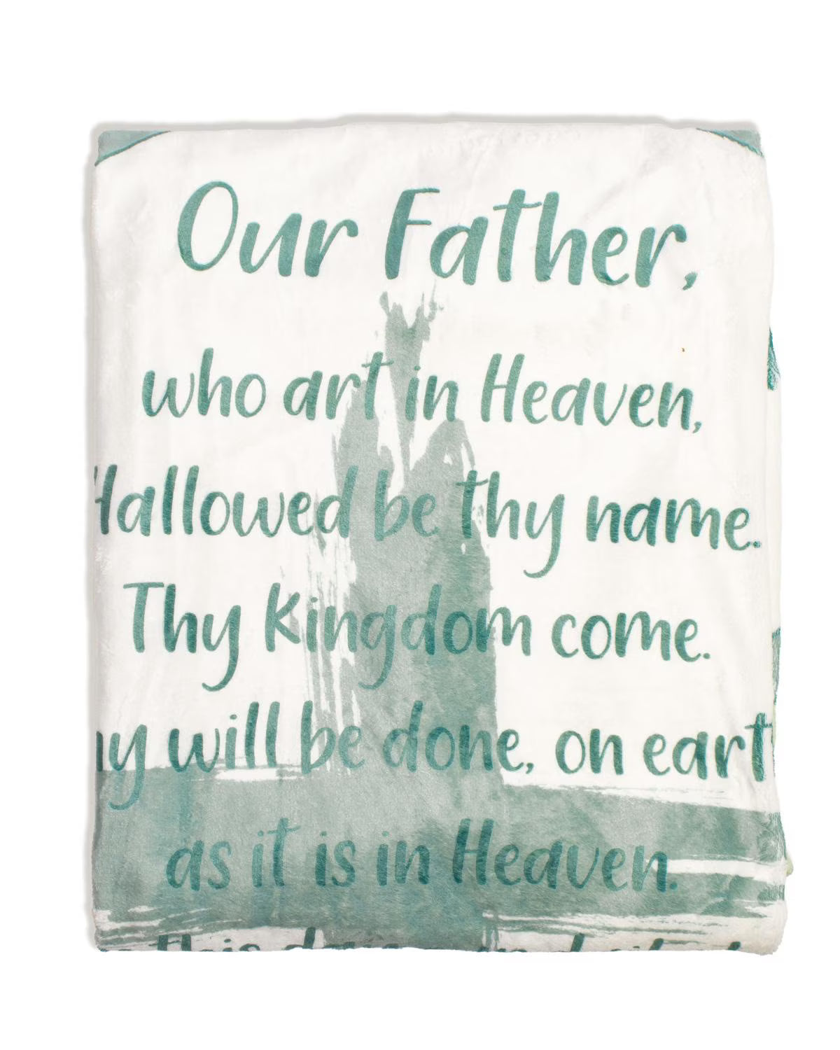 Our Father Prayer Throw Blanket- Sage Green